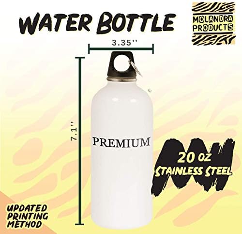 מוצרי Molandra Jouster - 20oz hashtag בקבוק מים לבנים נירוסטה עם קרבינר, לבן