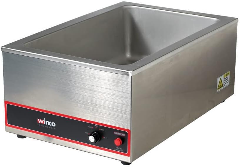 וינקו פו-אס 500 שולחן קיטור נייד מסחרי מחמם מזון 120 וולט 1200 וואט, נירוסטה, גדול