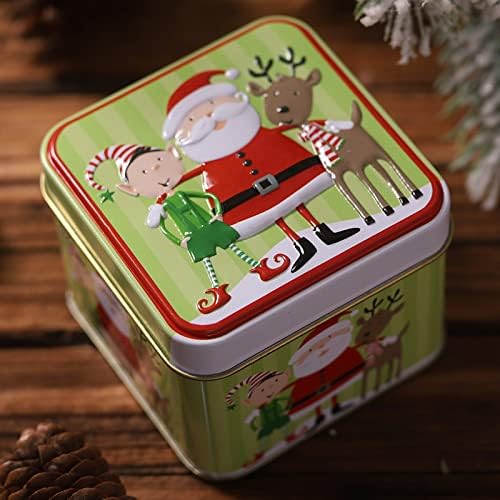 קופסא אחסון פחיות מתנת סוכריות בליטה תיבת ברזל חג המולד סוכריות ריבועים ילדי של בית תפאורה גמדים עבור את גן בית