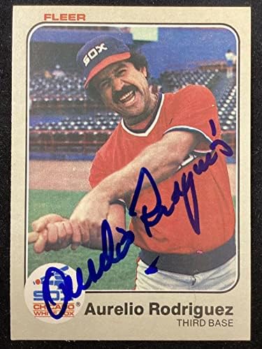 אורליו רודריגז חתם 1983 פלר 249 כרטיס בייסבול ווייט סוקס חתימה TPG - כרטיסי חתימה עם חתימות בלונות בייסבול