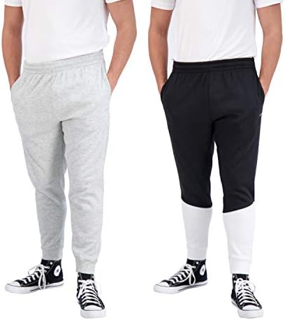 Unipro Mens 2-חבילות צמר מכנסי טרנינג מכנסי טרנינג פעילים מכנסי מסלול אתלטים פעילים עם אימון כיסים ובגדי אימונים