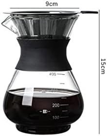 סיר קפה דלקת קיבולת גדולה סיר קפה עמיד לטמפרטורה גבוהה עם פילטר נירוסטה זכוכית אנטי-סקאלד ידית סיר קפה קפה קפה מבשלת בית