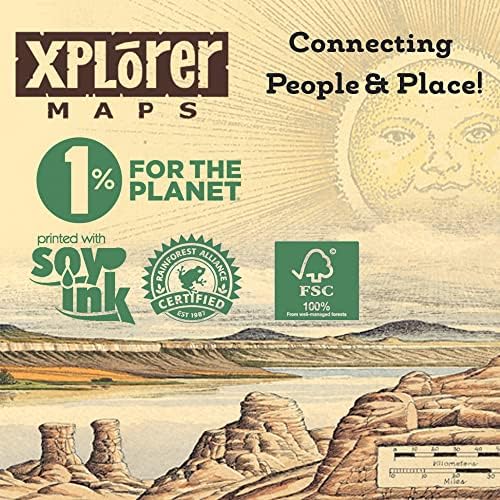 מפות Xplorer San Francisco City Map Tote עם ידיות - תיק קניות במכולת - לשימוש חוזר וידידותי לסביבה - ניילון