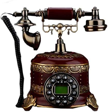 XJJZS טלפון עתיק, טלפון וינטג 'דיגיטלי קלאסי קלאסי רטרו קווי טלפון טלפון דקורטיבי דייל רוטרי עם אוזניות תלויות