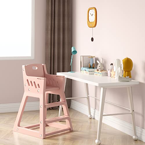 תינוק כיסא גבוה, עם האכלת מגש ילדי של אוכל כיסא, בטוח ומוצק צורת מבנה עיצוב, קל לניקוי, יכול להיות ישירות שטף-ורוד