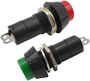 2 PCS PBS-11A 12 ממ נעילה עצמית לחצן כפתור רגעית מתג פלסטיק עגול מתגים קטנים 2 סיכה 3A 250V ירוק אדום-ירוק-