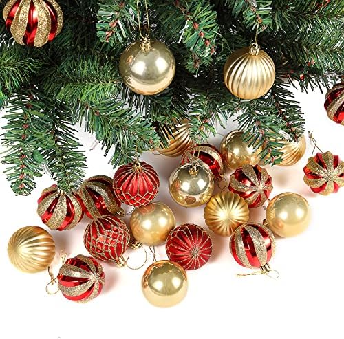 אנטטיז צבעוני חג המולד עץ כדורי קישוטים, 30 יחידות 2.36 מחוסמת פלסטיק חג המולד עץ קישוטי חג המולד עץ חג מסיבת חתונת קישוט
