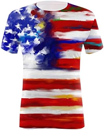 חולצות נשים עם שרוולים ארוכים יום העצמאות לנשים הדפס חולצות קיץ יומיות לאימון צוואר נשים