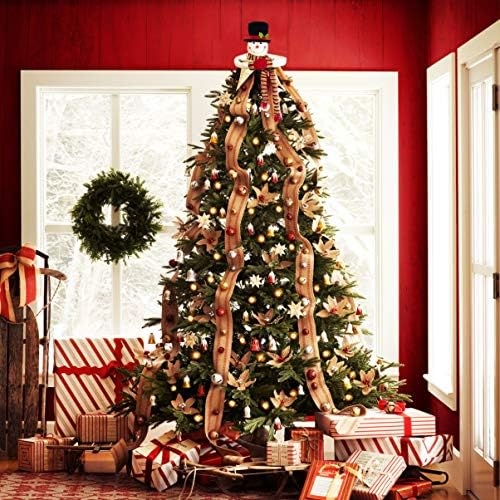 טוינדונה עץ חג המולד טופר שלג איש שלג- קטיפה עשתה איש שלג עץ ראש לחיבוק עם צעיף כובע ותנוחות קישוטים לחג המולד של נשק לחג/חורף