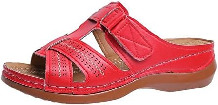 סנדלים אופנתיים לנשים 2023 נעלי קיץ אבזם בוהן פתוח וו ומגלשות לולאה נעל חוף תמיכה לקשת לאמא
