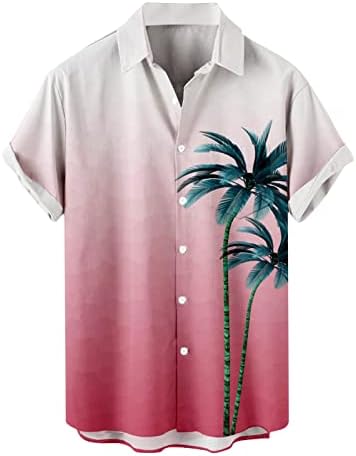 חולצות פרחוניות לגברים כפתור שרוול קצר מטה חולצה מהירה של דש יבש חולצות בד פרימיום לגברים