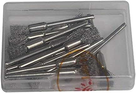 15 יחידות עט צורת נירוסטה חוט מברשות גלגל 1/8 מוט חלודה להסיר ליטוש גלגל עבור דרמל רוטרי כלי