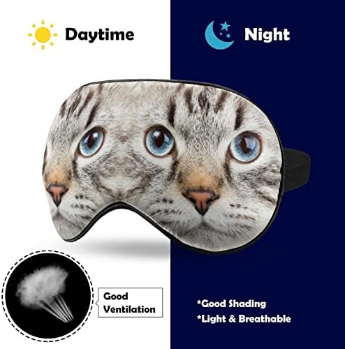 מסכות עיניים רכות של חתול חתול מצחיק עם רצועה מתכווננת קלה משקל נוח כיסוי עיניים לשינה