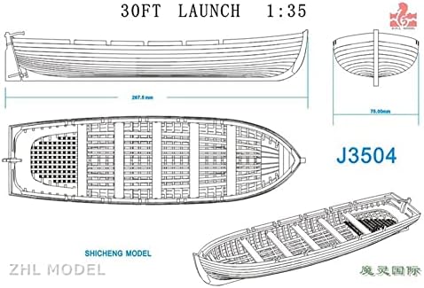 מפרש סירת חיים סירת פוף בקנה מידה 1:35 דגם ספינה ארוך סירת עץ דגם ספינה קיט