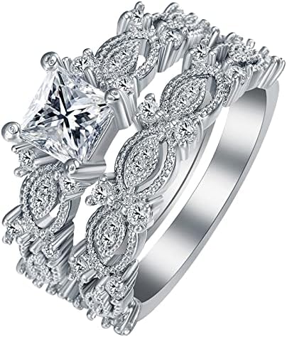 מעורבות זירקונים נשים טבעות נישואין קבעו טבעות תכשיטים לאישה לנשים יהלום טבעת טבעת טמפרטורה
