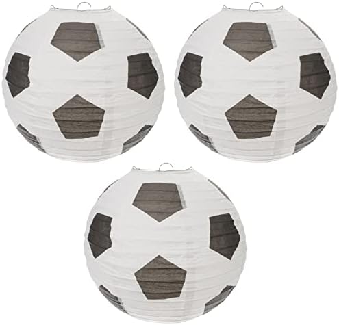 מסיבת כדורגל של Stobok מעדיפה 3 יחידות נייר כדורגל פנס כדורגל נייר ספורט נייר ספורט נייר קישוט כדורגל פנסי נייר תלייה לספורט