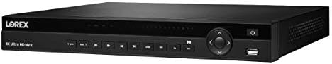 LOREX N881A38B סדרה 32 ערוץ 4K 2x4TB IP Ultra HD מערכת אבטחה מקליט וידאו מקליט עם קישוריות ענן Lorex, שמע, שחור