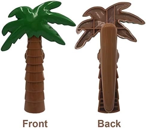 קירמו 4 חבילה חוף מגבת קליפים עבור חוף בריכת טרקלין & שיוט כיסאות מחזיקי דקל עץ, פלסטיק גדול אטבי כביסה