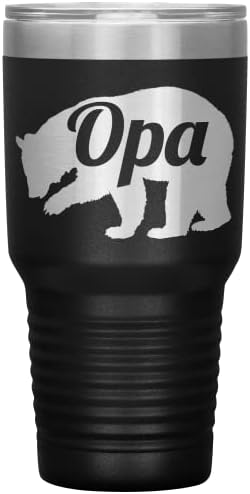 כוס דוב OPA - מתנת OPA - 30 OZ מבודדת מפלדת אל חלד מפלדת נירוסטה OPA כוס שחור