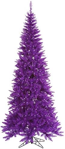 Vickerman 5.5 'עץ חג המולד מלאכותי סגול סגול, לא מואר - עץ חג המולד פו אשוח - עיצוב בית מקורה עונתי