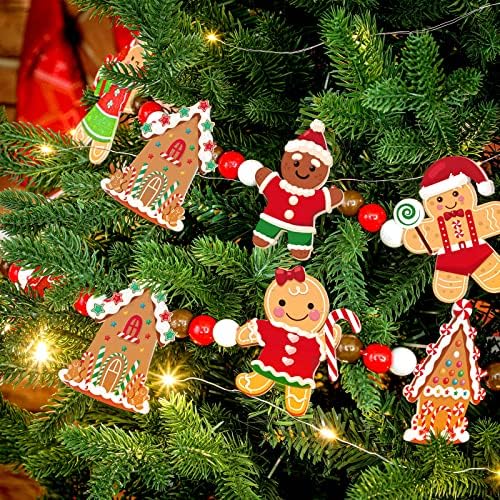 זנגוויל ספריאל זנגוויל זר חג מולד 8.86 רגל זנגוויל זנגוויל זנגביל לעץ חג המולד תלוי עיצוב חג המולד קישוטי ג'ינג'ר קישוטי זנגוויל