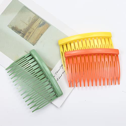 דיזילה 30 חתיכות פלסטיק מוצק צבעים בוהקים שיער צד קומבס שקופיות עם 14 שיניים צבעוני עשה זאת בעצמך שיער קליפים טפרים לילדים