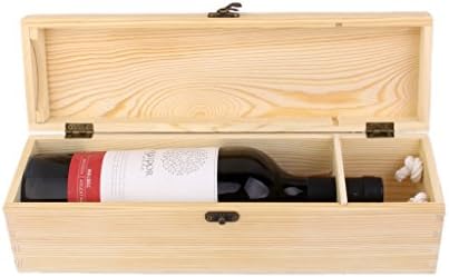 Gazechimp לא גמור בקבוק קופסת יין עץ עץ קופסת יין אדום/לבן - עם אבזם