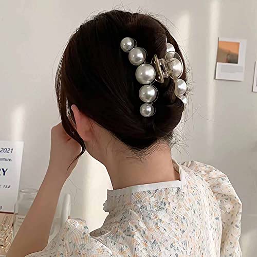 3 יחידות אלגנטי קוריאני אופנה סגנון אקריליק פרל בצורת שיער טופר קליפים סיכות אביזרי חזק להחזיק עבור עבה ודק