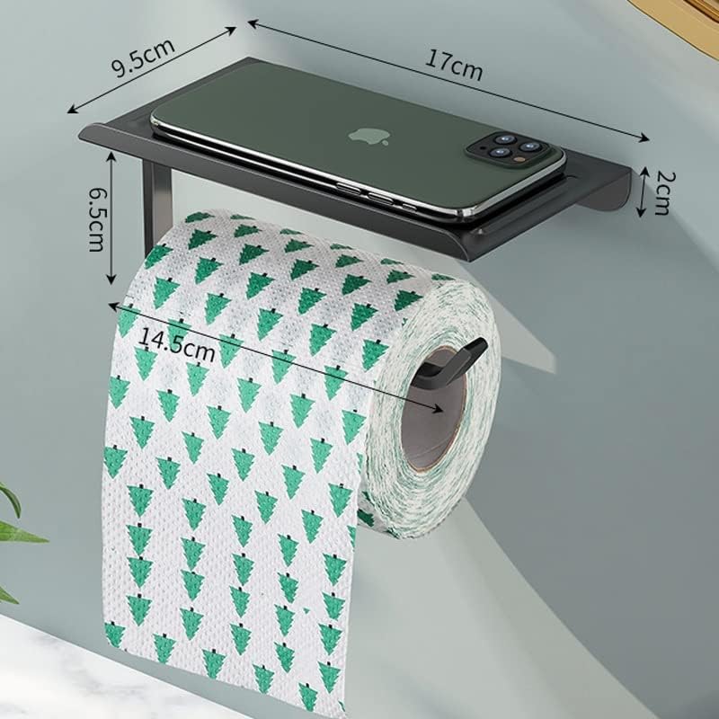 XDCHLK קיר מטבח רכוב נייר טואלט מחזיק גליל טואלט מדף מדף מתלה עם אביזרי אמבטיה