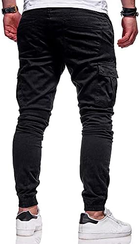 מכנסי ג'וג'ר לגברים של NYYBW - מכנסי טרנינג 'פעילים של מכנסי טרנינג מכנסיים מכנסיים מכנסיים אימונים עם כיסים