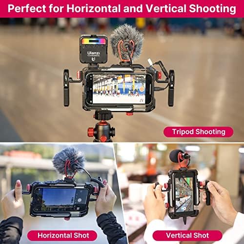 Ulanzi Super Slamp Camera Clamp Mount Monitor 360 ° Ballhead + Ulanzi Smartphone Rig Video עם ידיות