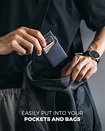 ארנק כרטיס אשראי מחזיק עם נוסף עור חריצים חסימת דק מתכת כרטיס מקרה עבור גברים או נשים