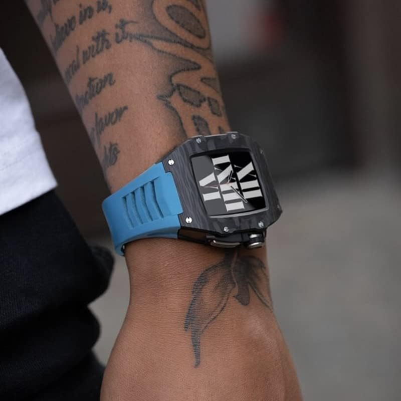 מארז מתכת חדש של Houcy עבור Apple Watch 44 ממ 45 ממ רצועת שעון נירוסטה עבור Apple Watch 7 41 ממ פס פגז IWatch Series 6 5 SE