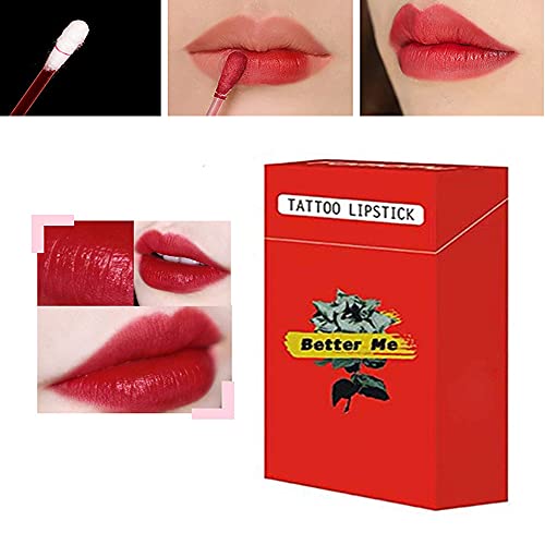 20 יחידות קעקוע שפתון לחות סיגריות כותנה ספוגית מקל שפתיים קטן לאורך זמן עמיד למים אדום כותנה ספוגית שפתיים גוון נייד תות צבע