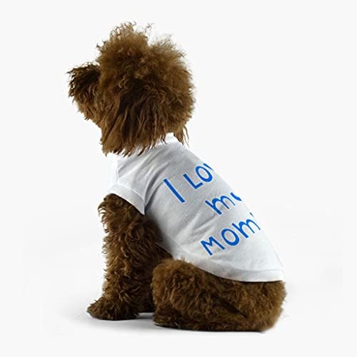 אני אוהב את חולצת הטריקו של אמא שלי-חולצת כלב אהבה-בגדי כלבים חמודים-לבן, 2 ליטר