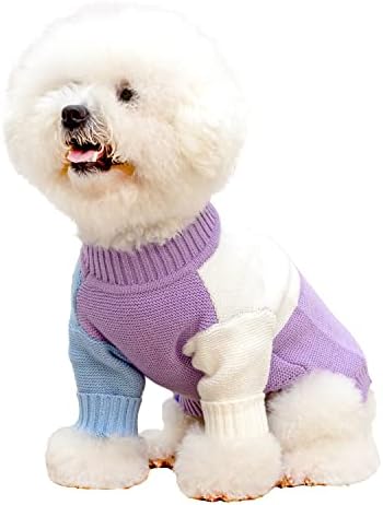 סוודר כלבים של קייטו, שרוול ארוך סרוג תרמי, בגדי חורף לכלבים לכלבים קטנים ילדה, מעיל לחיות מחמד, חתול סווטשירט ז'קט