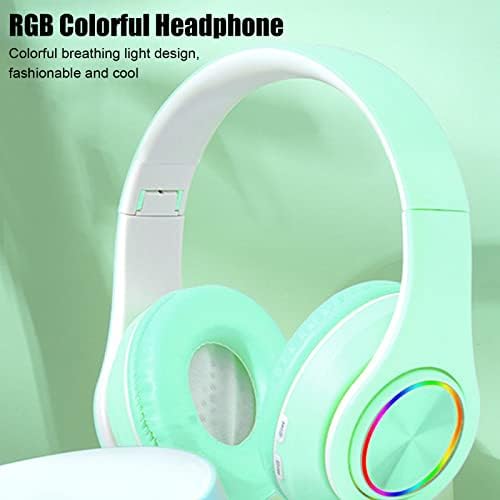 אוזניות Bluetooth Pilipane עם אור צבעוני, אוזניות Bluetooth, אוזניות Bluetooth יתר על המידה, הפחתת רעש קלה מתקפלת