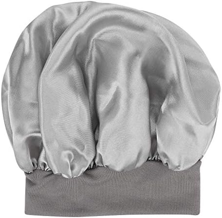 מכסה מצנפת סאטן משיי סאטן כובע אלסטי שינה שינה מתולתלת נשירת שיער ארוכה