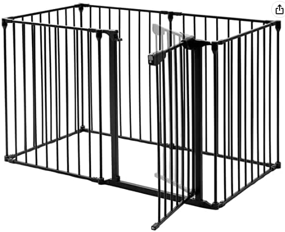 152 מתכוונן בטיחות שער 6 פנל לשחק חצר מתכת פתחים אח גדר עץ חג המולד גדר שער עבור בית מדרגות שער עבור ילד /