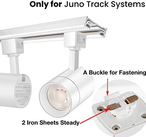 ALAMPEVER 4-Pack Dimable Dimable Rask Resting Lighting Lighting for Juno Track, 12W, 800LM, CRI90, גימור לבן, 3000K