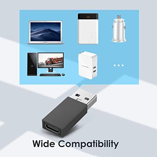 USB C מתאם גברים ל- USB, USB3.0 A ל- USB C מתאם, Wansurs Superspeed Data Sync וטעינה מהירה - תואם למחשב נייד, מחשב, מטען,