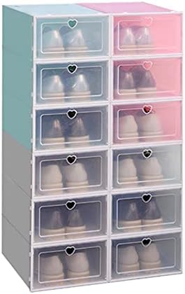 ZSFBBiao תיבת אחסון נעליים מעבה דש פלסטיק שקוף מגירת אבק ערימה ערימה ערימה מארגן אחסון מארגן קופסא יחיד