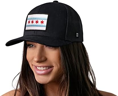 כובע דגל האקה שיקגו-כובע נהג משאית שיקגו לגברים ונשים, כובע בייסבול צ ' י, כובע גולף מתכוונן, סנאפבק