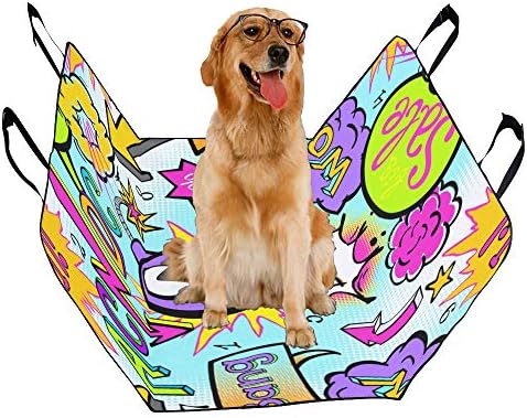 כיסוי מושב כלב מותאם אישית מכתב שרבוט אמנות אופנה יצירתי הדפסת רכב מושב מכסה לכלבים עמיד למים החלקה עמיד רך לחיות