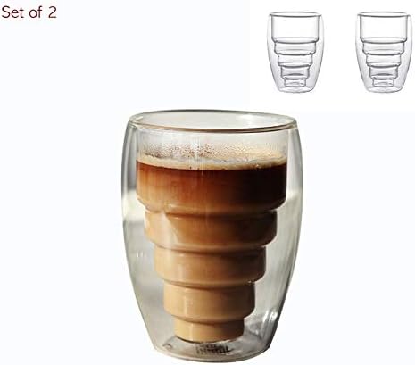 CASA MUUTTI /PREMIUM עמיד בפני כוס זכוכית כפולה עמידה בחום /כוס צורה יוצאת דופן /מיקרוגל קפה כפול קפה כפול