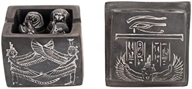 קופסה קנופית 4 צנצנות פרעון אמנות מגולפת כתובות אבן שנעשתה במצרים.