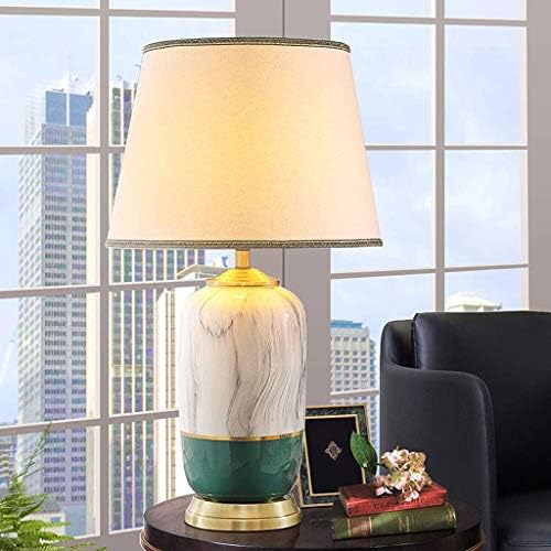 שולחן קרמיקה זצ'אן מנורת שולחן קרמיקה סינית-מנורה סינית מנורה לחדר שינה מיטה מנורת סלון גדול אור יוקרתי יצירתי פשוט אמריקאי