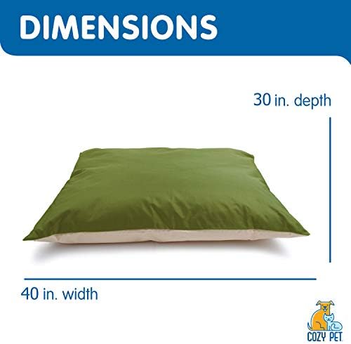 מיטת כרית פנימית/חיצונית נעימה לחיות מחמד כבדה חאקי ירוק / שזוף 30 על 40 אינץ