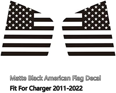 מדבקות חלונות צד אחורי של Zhizhong, מד מדבקת ויניל דגל אמריקאי שחור מט מתאימה לתואם למטען דודג '2011-2022