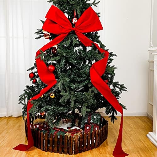 GEOSAR ארון חג מולד גדול סרטי קשתות קשת זר אדום קשת ארון דקורטיבי קשת קשת עץ חג המולד קישוט